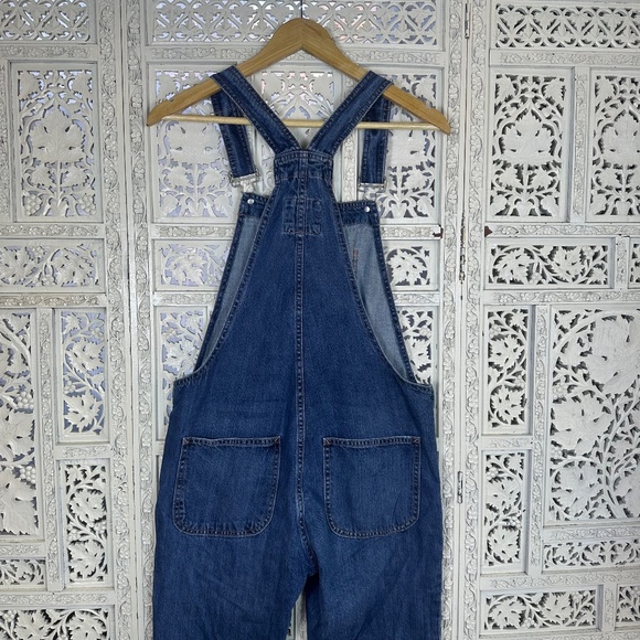 GAP GAP For Good Medium Wash Straight Leg Denim Overalls Sz XS Carpenter Bib - Picture 5 of 8